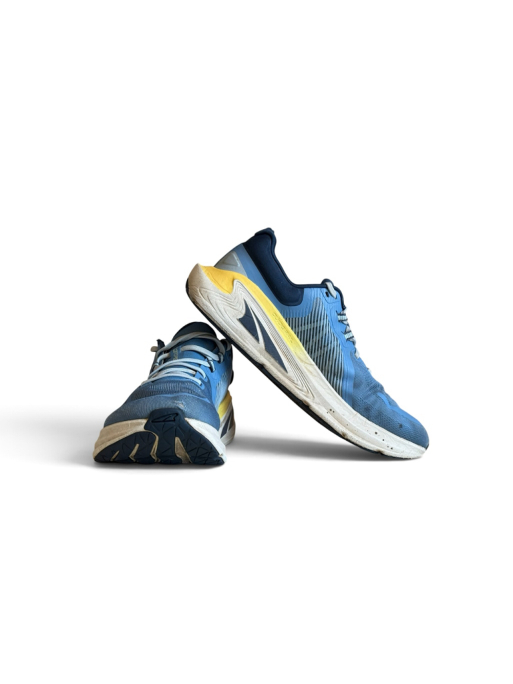 Altra Paradigm 7 Mens 10.5 Running Shoes Blue Yellow EGO MAX Athletic Sneaker